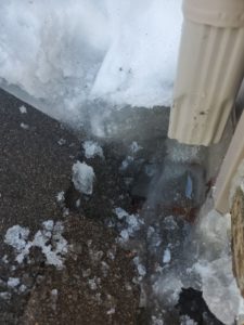 Ice Dam in valley from gutters